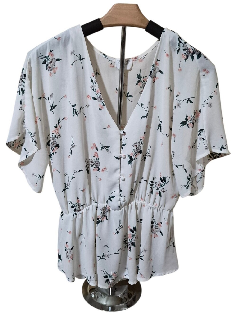 Sienna Sky Floral Peplum Blouse - Size Large